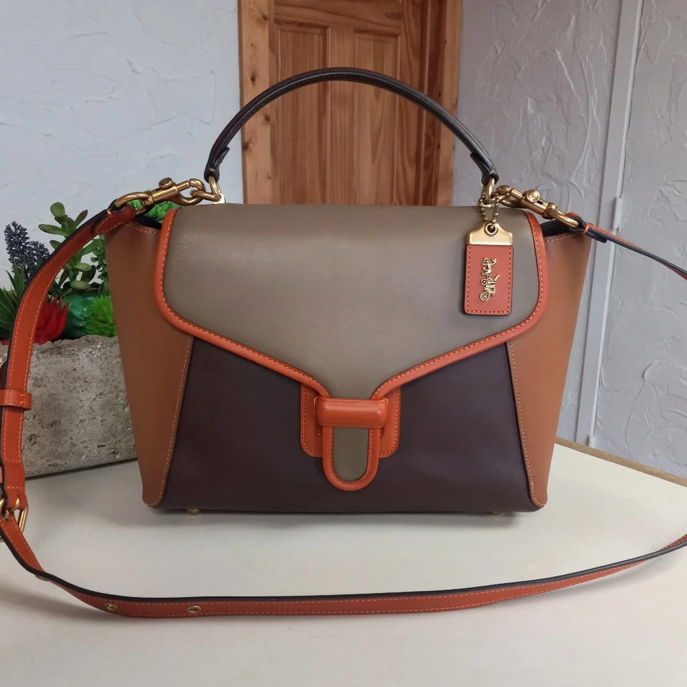 Coach Couriere Carryall Satchel In Colorblock Leather - Picture 4 of 15
